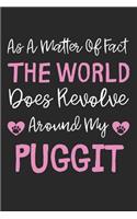 As A Matter Of Fact The World Does Revolve Around My Puggit: Lined Journal, 120 Pages, 6 x 9, Puggit Dog Gift Idea, Black Matte Finish (As A Matter Of Fact The World Does Revolve Around My Puggit Journal)