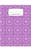 Composition Notebook: Purple Intricate Flowers Wide Ruled Notebook