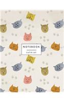 Notebook cutie cat: Cute cat cover and Lined pages, Extra large (8.5 x 11) inches, 110 pages, White paper(1 Cute Cat Notebook)