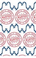 Wanted: 150 Lined/Ruled Journal Pages Planner Diary Notebook with Red & Blue Cowboy/Cowgirl Country Western Wanted Seal Badge Pattern and on the Cover