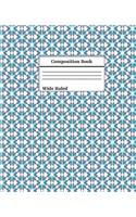 Composition Book: Blue, Green and White Fun Pattern Composition Journal