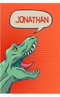 Jonathan: Dino Draw and Write Personalized Name Notebook Journal Diary Sketchbook with 120 Lined Pages