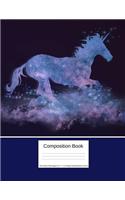 Composition Book 100 Sheets/200 Pages/8.5 X 11 In. College Ruled/ Sparkle Unicorn: Blank Writing Notebook Lined Page Book Soft Cover Plain Journal Homeschooling Unicorns Mythical