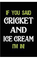 If You Said Cricket and Ice Cream I'm in