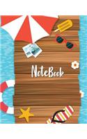 Notebook: Cute Summer Aloha Cover: Journal Notebook Diary (4 inside patterns): Lined, Dot Grid, Line Grid, Blank No Lined, Total 120 pages, (8" x 10")