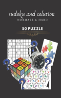 sudoku and solution: 50 puzzle . normale & hard . 100 pages size 7/10