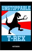 Unstoppable T-Rex Notebook: 6x9 Blank T-Rex Notebook Or Dinosaur Book - Cybernetics Journal Or Boys Diary for Men and Women