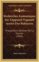 Recherches Anatomiques Sur L'Appareil Vegetatif Aerien Des Rubiacees