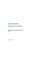 Minimalist's Approach to MCAT