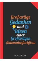 Großartige Gedanken einer Automatenfachfrau: Notizbuch mit 120 Linierten Seiten im Format A5 (6x9 Zoll)