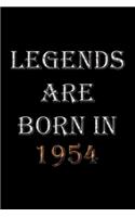 Legends Are Born In 1954 Notebook