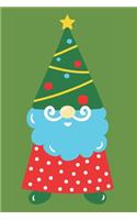 Christmas Tree Hat Gnome, Christmas Notebook Kids, Lined Journal/Notes Christmas