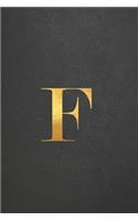 F: Executive Monogram Initial Journal (Vintage Leather Look Personalized Letter Notebooks)