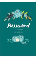 Password Logbook: Floral Teal Color Cover - Personal Internet Address and ID Password Organizer Journal Keeper Book with Tabs - Safety Online Social Media - Passkey R(3 Safe Hiding Internet Password Book)