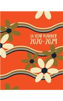 10 Year Planner 2020-2029: 120 Month Calendar - Ten Year Monthly Planner / Diary Journal - Multi Year Schedule Organizer - Agenda Notebook with Motivational Quotes - Retro Ora