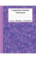 Composition Notebook Wide Ruled Lined Sheets: Pretty Under 11 Dollar Purple Mosiac Tile Pixel Design Art Gifts Notebook Back to School and Home Schooling Journal For kids Girls Boys Teens Women 