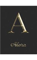 Alora: 1 Year Daily Planner (12 Months) - Yellow Gold Effect Letter A Initial First Name - 2020 - 2021 - 365 Pages for Planning - January 20 - December 20 