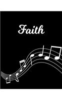 Faith: Sheet Music Note Manuscript Notebook Paper - Personalized Custom First Name Initial F - Musician Composer Instrument Composition Book - 12 Staves a 