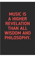 Music is A Higher Revelation: Manuscript paper for musicians, songwriters, composers, write down notes for beginner professional (With Music Quotes)