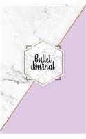 Bullet Journal: Marble + Gold Trendy Journal - 120-Page 1/4 Inch Dot Grid Notebook- 6 X 9 Marble & Gold Perfect Bound Softcover