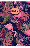 Notes: Hand Drawn Flamingo Dot Grid Journal for Taking Notes Journaling School or Work