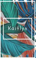Kaitlyn's Notebook: Personalized Writing Journal With Name