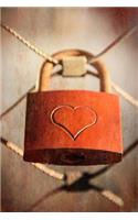Heart Lock - Lined Notebook with Margins: 101 Pages, Medium Ruled, 6 x 9 Journal, Soft Cover