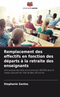 Remplacement des effectifs en fonction des départs à la retraite des enseignants