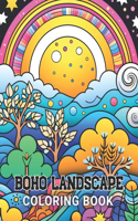 Boho Landscape Coloring Book for Adults