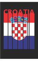 Vintage Croatia Notebook - Retro Croatia Planner - Croatian Flag Diary - Croatia Travel Journal: Medium College-Ruled Journey Diary, 110 page, Lined, 6x9 (15.2 x 22.9 cm)
