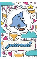 Shark Journal: Fox Crowns Roses Clouds Flowers Hearts Patter Background Notebook for Writing, Sketching, Drawing and Note Taking. Perfect Gift For Kids Parents And