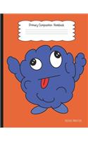 Primary Composition Notebook: Cute Silly Blue Monster Story and Drawing Book for Grade K-2