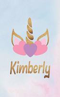 Kimberly: Personalized First Name Unicorn Gift Birthday Girl Notebook Journal 104 Pages