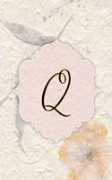 Q: Beautiful Flower Journal, Monogram Initial Letter Q Lined Diary Notebook