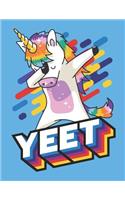 Yeet: Blue Dabbing Unicorn Notebook