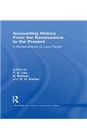Accounting History from the Renaissance to the Present