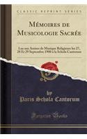 Mémoires de Musicologie Sacrée