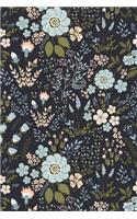 Navy Floral: Lined Journal