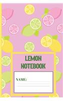 Lemon Notebook: Lemon gifts for women, men, kids, and teens: cute & elegant Lavender Pink blank Lined notebook/Journal to write in