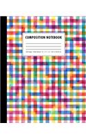 Composition Notebook: Colorful Watercolor Geometric Pattern Cover Wide Ruled