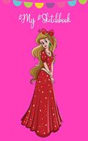 My Sketchbook: Beautiful Princess Gift Ideas for Girls Pink Sketchbook for Doodling, Drawing, Sketching & Writing, Large Journal (Alternative to Card)