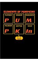 Elements of Pumpkins: Chemistry Journal / Notebook / Diary Gift - 6"x9" - 120 pages - White Lined Paper - Matte Coverr