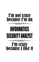 I'm Not Crazy Because I'm An Informatics Security Analyst I'm Crazy Because I like It