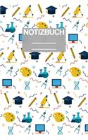 Notizbuch A5 Muster ABC Grundschule Schule School Stifte Stfit: - 111 Seiten - EXTRA Kalender 2020 - Einzigartig - Kariert - Karo - Raster - Geschenk - Geschenkidee