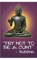Try Not to Be a Cunt - Buddha: 108-Page Funny Swear Word Journal, Inspirational Profanity Sarcasm Humor Notebook for Adults