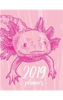 2019 Planner: Weekly Dated with Inspirational Quotes - Pink Axolotl