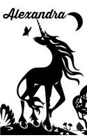 Alexandra: Personalised Alexandra Unicorn Homework Book Notepad Notebook Composition and Journal Gratitude Diary