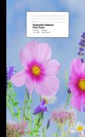 Composition Notebook Wide Ruled 7.44 X 9.69 Inches 100 Sheets / 200 Pages: Wild Flower Meadow