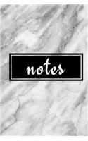 Notes: (6 x 9) Notebook, Diary, Daily Journal, 150 Lined Pages, Smooth Matte Marble Cover