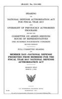 Hearing on National Defense Authorization Act for Fiscal Year 2017 and oversight of previously authorized programs before the Committee on Armed Services, House of Representatives, One Hundred Fourteenth Congress, second session